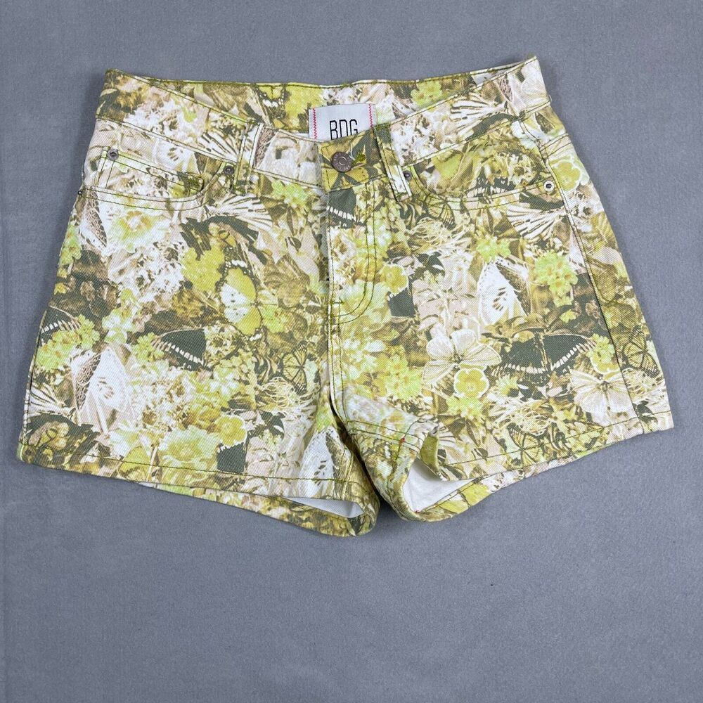 Urban Outfitters BDG Shorts Womens Size 26 Dipped V-Front Denim Botanical